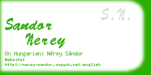 sandor nerey business card