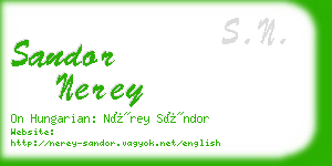 sandor nerey business card